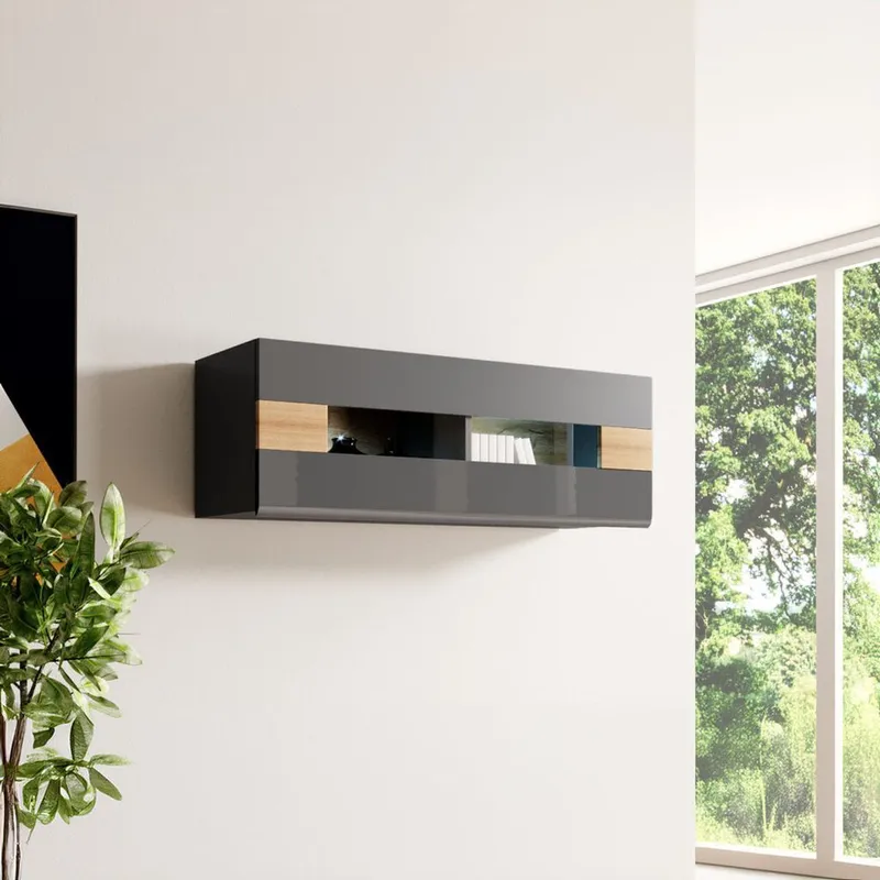 Vägghängt skåp Toledo - Antracitlaminat - Grandson ek - Förvaring - Förvaringsmöbler - Byrå