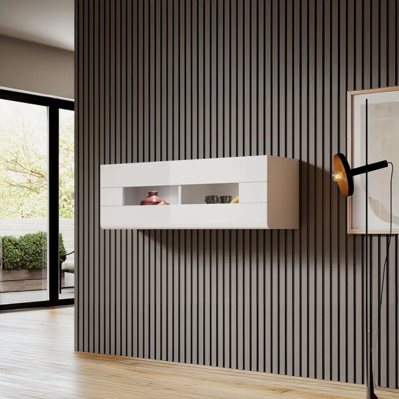 Vägghängt skåp Toledo - Vit Laminat - Förvaring - Förvaringsmöbler - Byrå