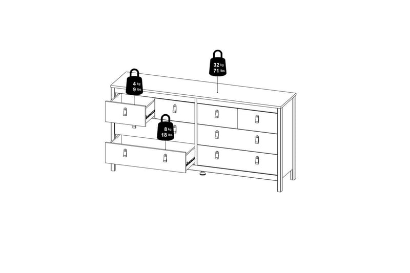 Vallvidera Byrå 160 cm - Beige - Förvaring - Förvaringsmöbler - Byrå