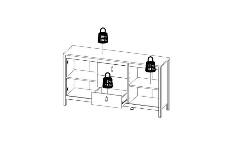Vallvidera Skänk 151x38 cm - Beige - Förvaring - Förvaringsmöbler - Skänkar & sideboards