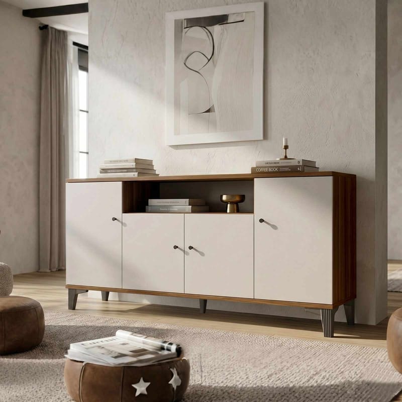 Valren Konsolbord 180x85x44,5 cm - Valnöt - Förvaring - Förvaringsmöbler - Skänkar & sideboards