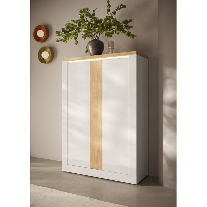 Vandesar Högskåp 160 cm - Natur/Vit - Förvaring - Förvaringsmöbler - Byrå