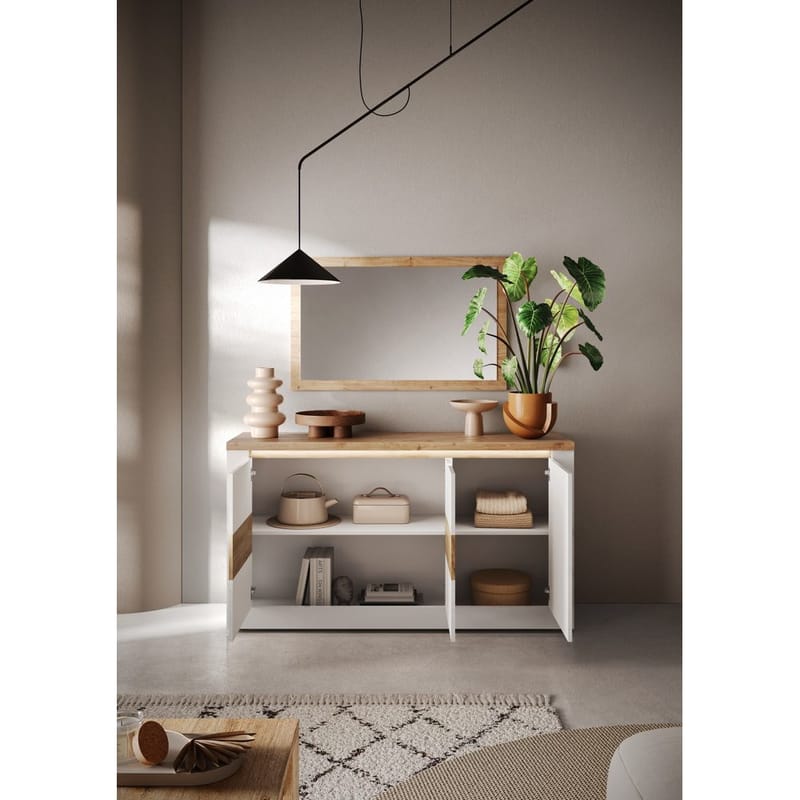 Vandesar Skänk 160 cm - Natur/Vit - Förvaring - Förvaringsmöbler - Skänkar & sideboards
