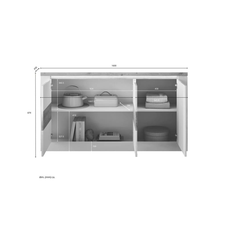 Vandesar Skänk 160 cm - Natur/Vit - Förvaring - Förvaringsmöbler - Skänkar & sideboards
