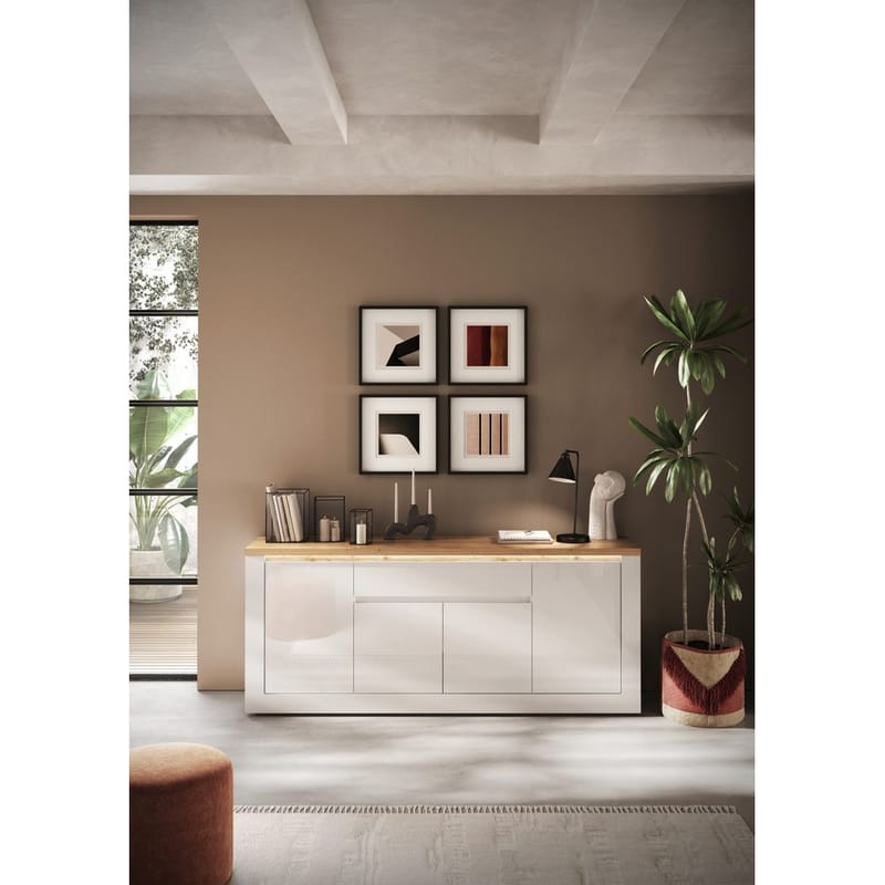 Vandesar Skänk 207 cm - Natur/Vit - Förvaring - Förvaringsmöbler - Skänkar & sideboards
