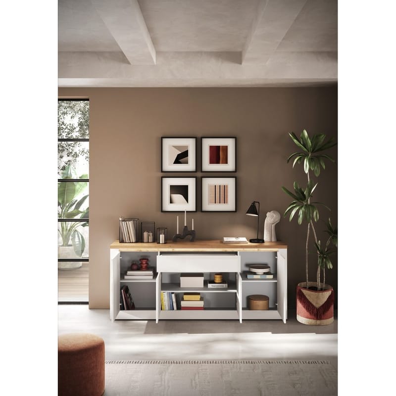 Vandesar Skänk 207 cm - Natur/Vit - Förvaring - Förvaringsmöbler - Skänkar & sideboards