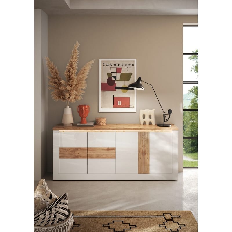 Vandesar Tv-Bänk 207 cm - Natur/Vit - Förvaring - Förvaringsmöbler - Skänkar & sideboards