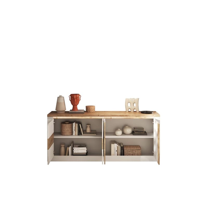 Vandesar Tv-Bänk 207 cm - Natur/Vit - Förvaring - Förvaringsmöbler - Skänkar & sideboards