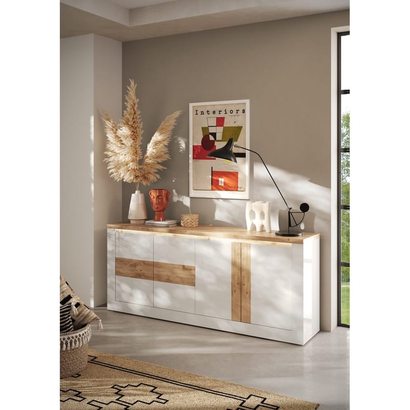 Vandesar Tv-Bänk 207 cm - Natur/Vit - Förvaring - Förvaringsmöbler - Skänkar & sideboards