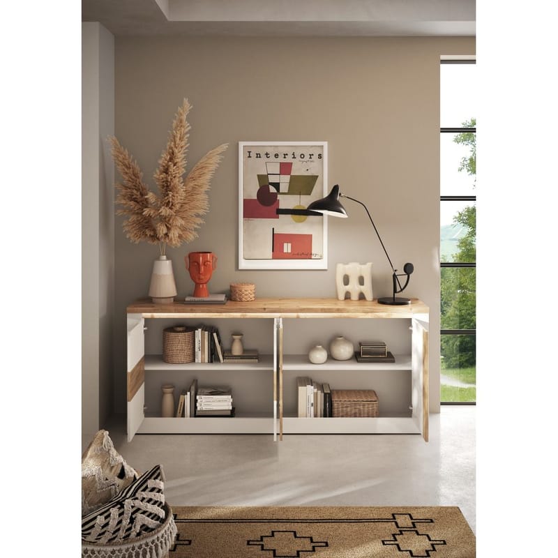 Vandesar Tv-Bänk 207 cm - Natur/Vit - Förvaring - Förvaringsmöbler - Skänkar & sideboards