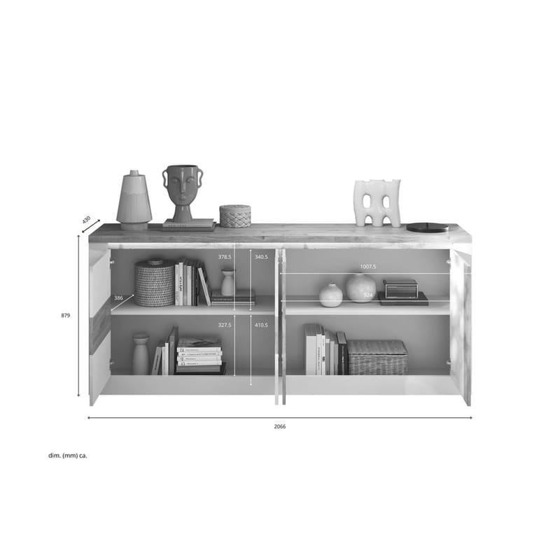 Vandesar Tv-Bänk 207 cm - Natur/Vit - Förvaring - Förvaringsmöbler - Skänkar & sideboards