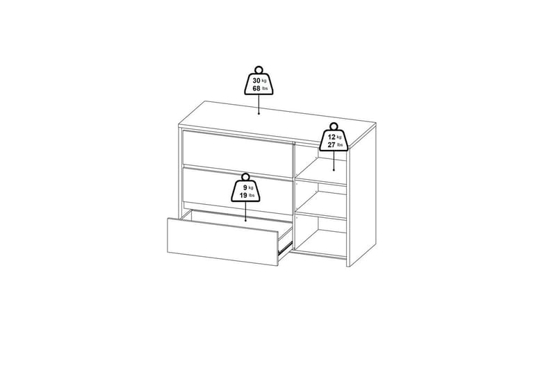 Varun Skänk 119x48 cm - Vit - Förvaring - Förvaringsmöbler - Skänkar & sideboards
