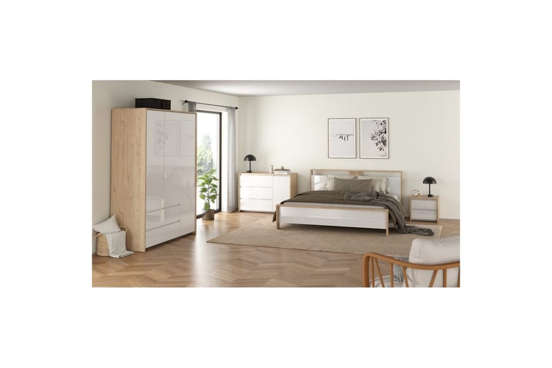 Varun Skänk 119x48 cm - Vit/Natur - Förvaring - Förvaringsmöbler - Skänkar & sideboards