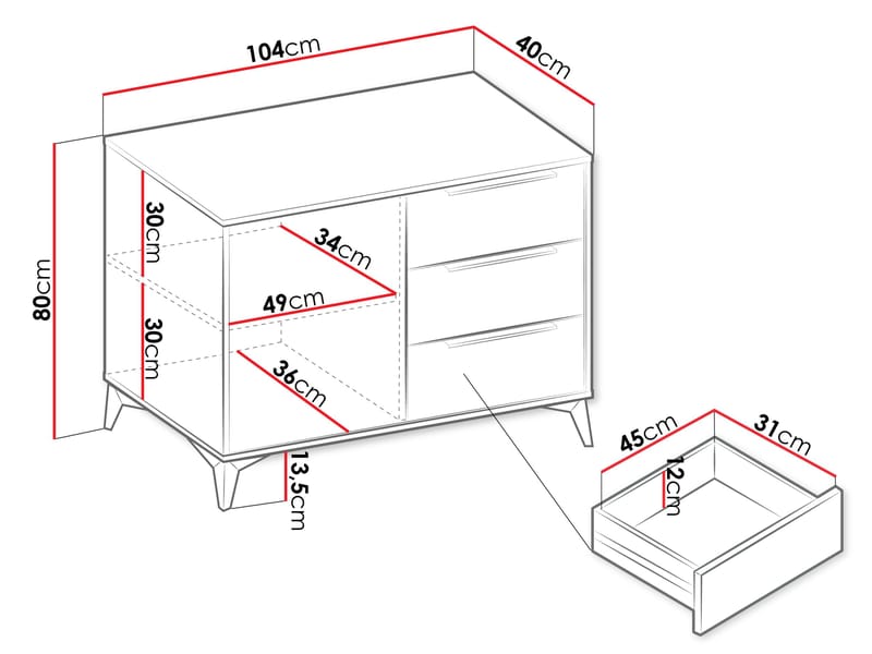 Vemdalen Skänk 104 cm - brun - Förvaring - Förvaringsmöbler - Byrå