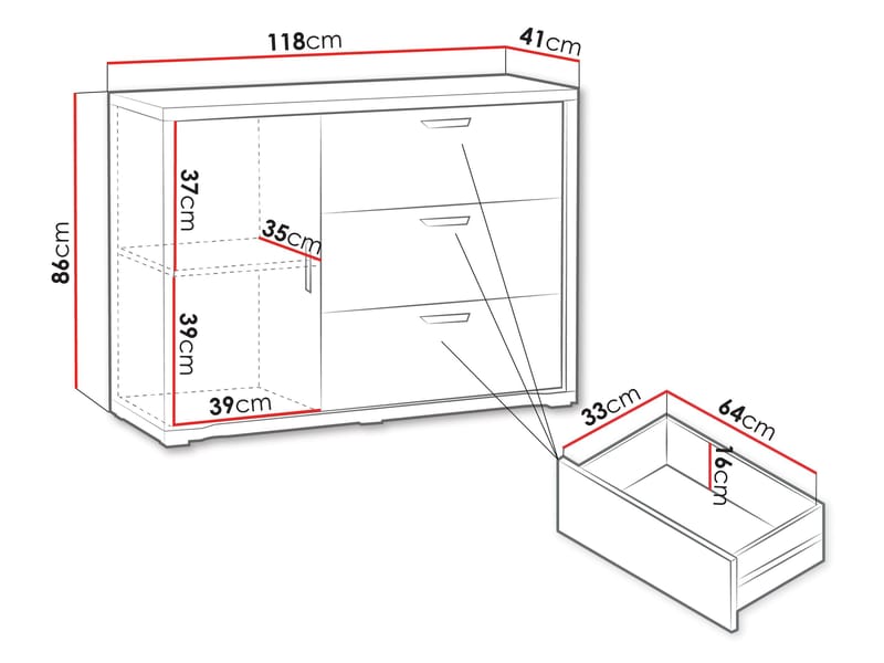 Veyricus Skänk 118 cm - Förvaring - Förvaringsmöbler - Skänkar & sideboards