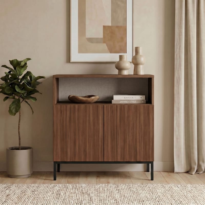 Vindor Sideboard 80x80x40 cm - Milano Walnut och svart - Förvaring - Förvaringsmöbler - Skänkar & sideboards