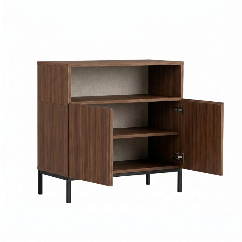 Vindor Sideboard 80x80x40 cm - Milano Walnut och svart - Förvaring - Förvaringsmöbler - Skänkar & sideboards