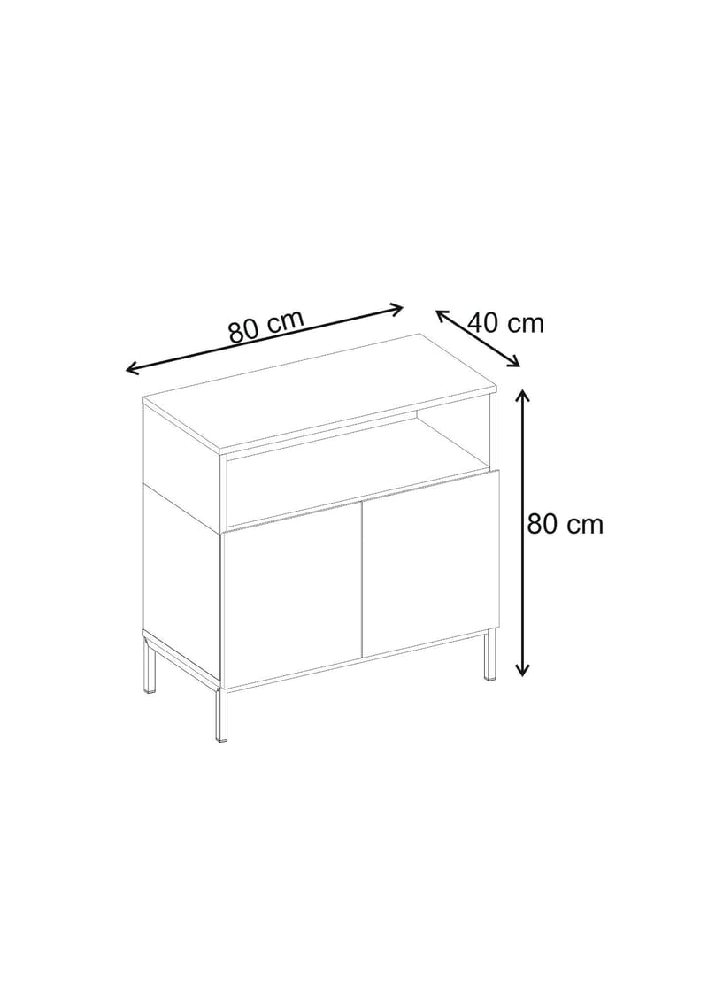 Vindor Sideboard 80x80x40 cm - Sandsten Safir Ek - Förvaring - Förvaringsmöbler - Skänkar & sideboards