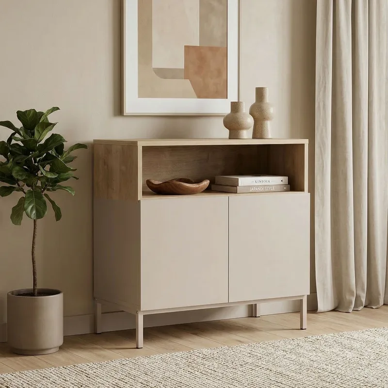 Vindor Sideboard 80x80x40 cm - Sandsten Safir Ek - Förvaring - Förvaringsmöbler - Skänkar & sideboards