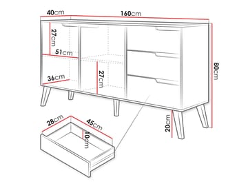 Virello Skänk 160 cm - brun - Förvaring - Förvaringsmöbler - Skänkar & sideboards
