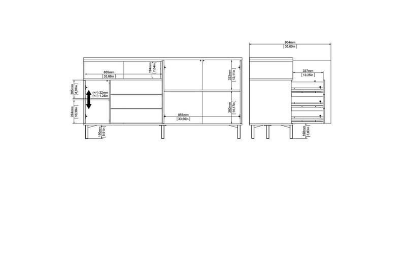 Virender Skänk 175,7x48,25 cm - Natur - Förvaring - Förvaringsmöbler - Skänkar & sideboards