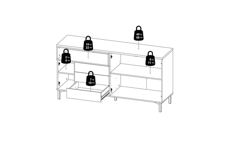 Virender Skänk 175,7x48,25 cm - Natur - Förvaring - Förvaringsmöbler - Skänkar & sideboards