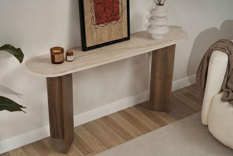 Yeno Sideboard 150x75x35 cm - Travertin, Venezia-valnöt - Förvaring - Förvaringsmöbler - Skänkar & sideboards