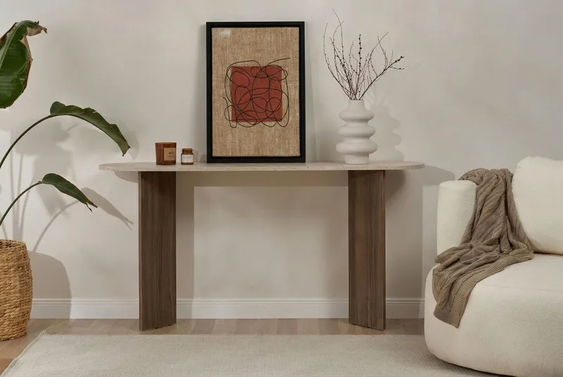Yeno Sideboard 150x75x35 cm - Travertin, Venezia-valnöt - Förvaring - Förvaringsmöbler - Skänkar & sideboards