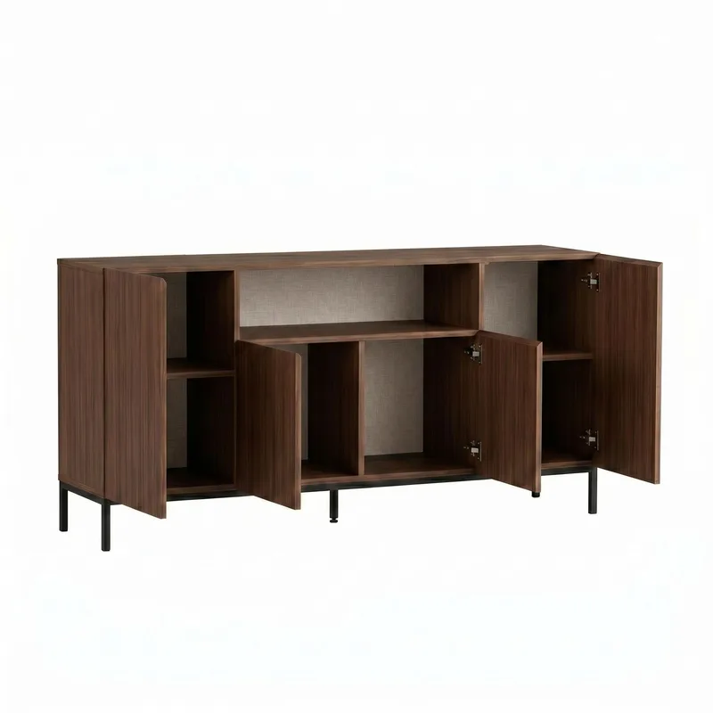 Yldran Konsolbord 160x80x40 cm - Milano Walnut och svart - Förvaring - Förvaringsmöbler - Skänkar & sideboards