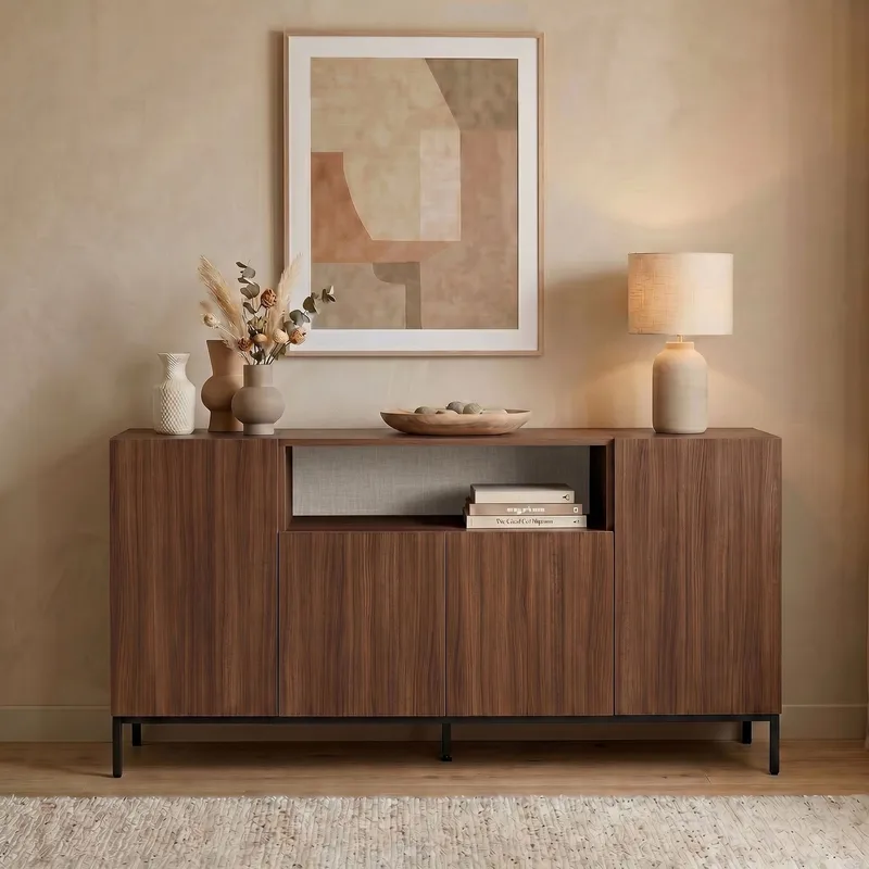 Yldran Konsolbord 160x80x40 cm - Milano Walnut och svart - Förvaring - Förvaringsmöbler - Skänkar & sideboards