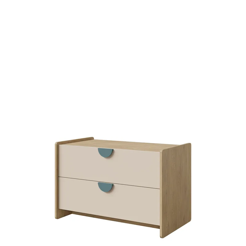 Zarek Sideboard 94 cm, Brun, blå och beige