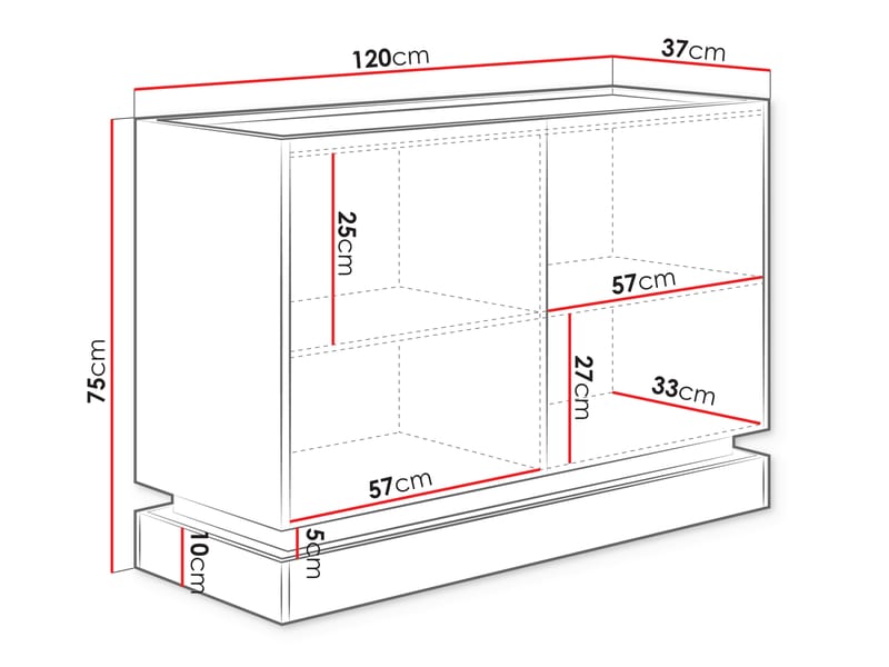 Zelric Skänk 120x37 cm - Beige - Förvaring - Förvaringsmöbler - Skänkar & sideboards