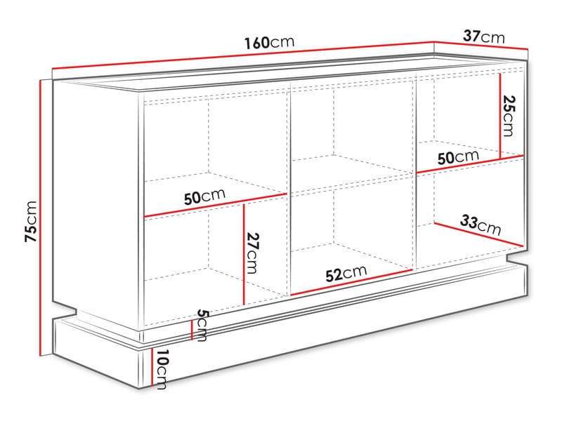 Zelric Skänk 160x37 cm - Beige - Förvaring - Förvaringsmöbler - Skänkar & sideboards