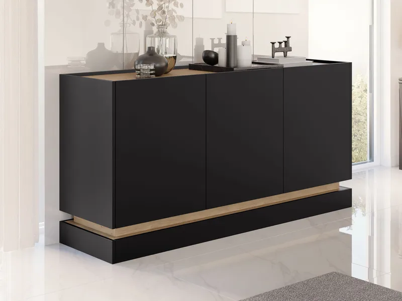 Zelric Skänk 160x37 cm - Svart - Förvaring - Förvaringsmöbler - Skänkar & sideboards