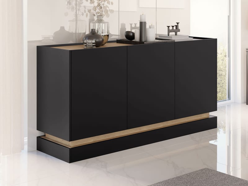 Zelric Skänk 160x37 cm - Svart - Förvaring - Förvaringsmöbler - Skänkar & sideboards