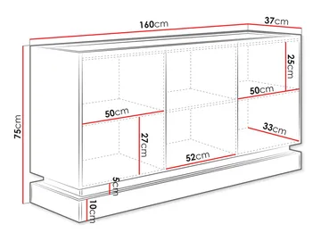 Zelric Skänk 160x37 cm - Svart - Förvaring - Förvaringsmöbler - Skänkar & sideboards