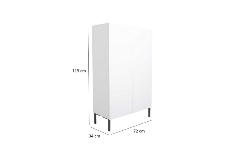 Zenla Byrå 72 cm - Vit - Förvaring - Förvaringsmöbler - Byrå