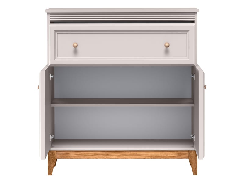 Zeylor Sideboard 92 cm - beige med ben i naturek och guld-kopparfärgade handtag - Förvaring - Förvaringsmöbler - Skänkar & sideboards