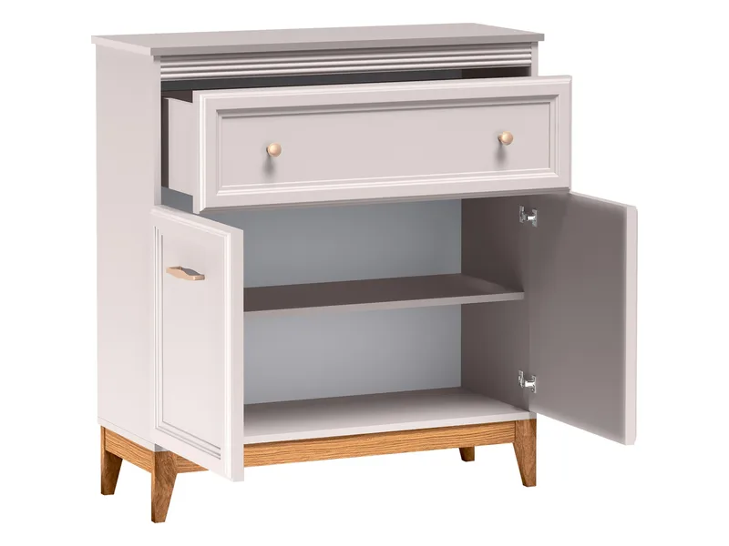 Zeylor Sideboard 92 cm - beige med ben i naturek och guld-kopparfärgade handtag - Förvaring - Förvaringsmöbler - Skänkar & sideboards