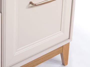 Zeylor Sideboard 92 cm - beige med ben i naturek och guld-kopparfärgade handtag - Förvaring - Förvaringsmöbler - Skänkar & sideboards