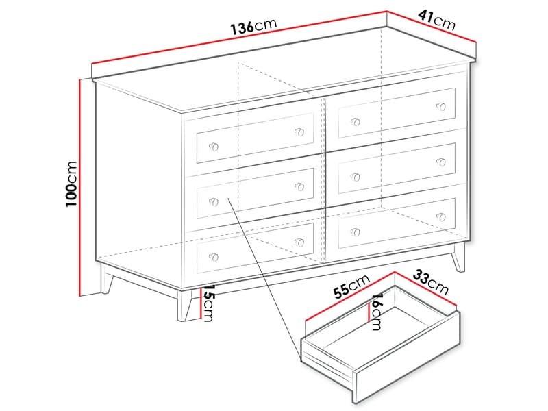 Zeylor Skänk 136 cm - Förvaring - Förvaringsmöbler - Byrå