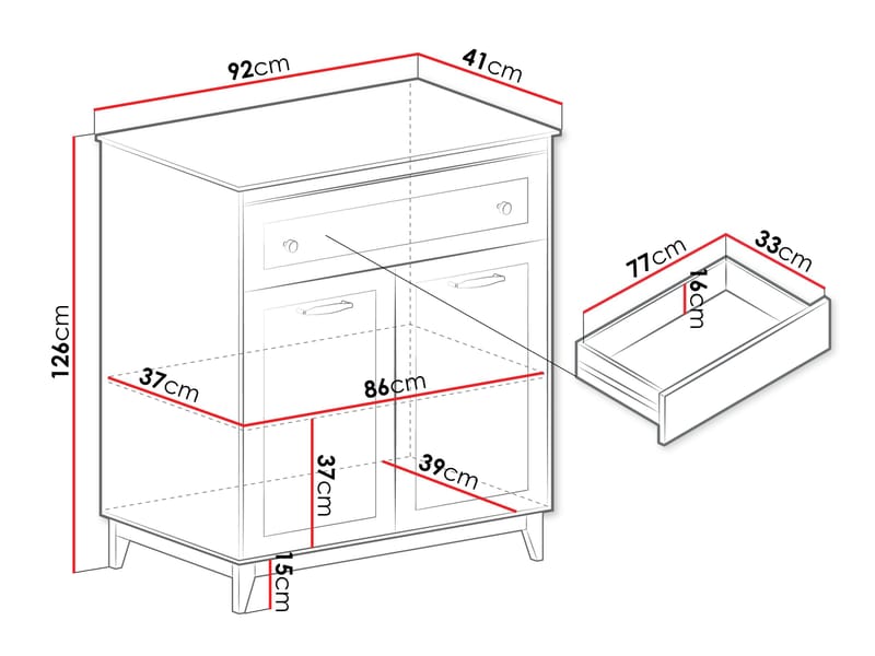 Zeylor Skänk 92 cm - Förvaring - Förvaringsmöbler - Byrå