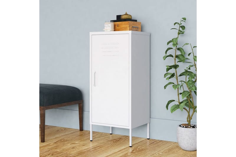Förvaringsskåp vit 80x35x101,5 cm stål - Vit - Förvaring - Skåp