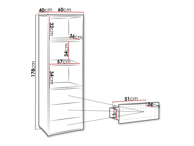 Agawal Bokhylla 60 cm - Brun - Förvaring - Hyllor - Bokhylla