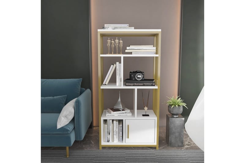 Arven Bokhylla 60 cm - Guld/Vit - Förvaring - Hyllor - Bokhylla