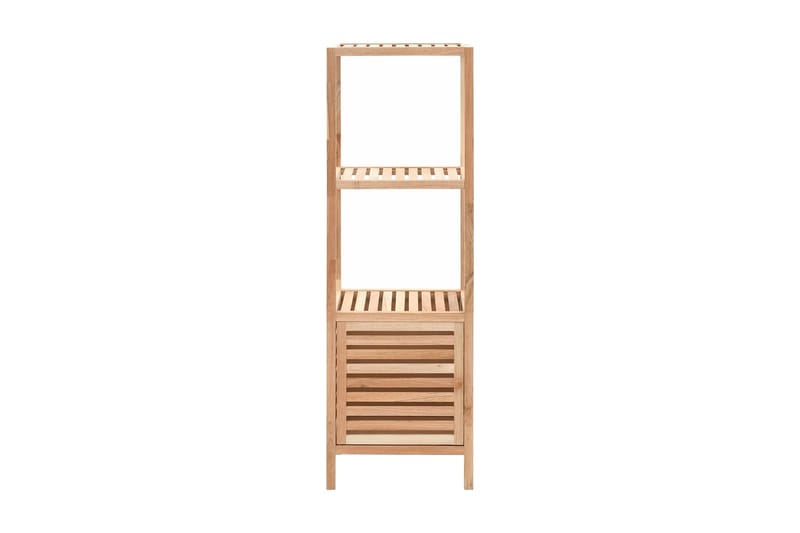 Badrumshylla med skåp massiv valnöt 39,5x35,5x123 cm - Beige - Förvaring - Hyllor - Badrumshylla