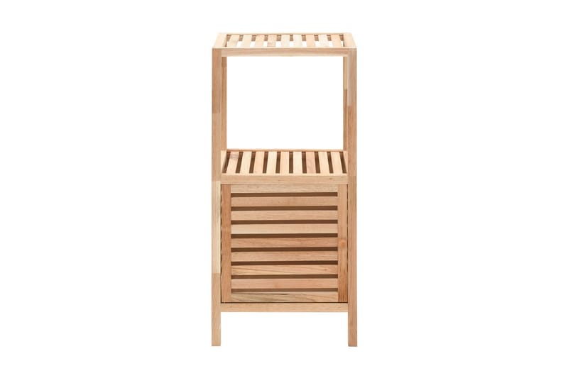 Badrumshylla med skåp massiv valnöt 39,5x35,5x86 cm - Beige - Förvaring - Hyllor - Badrumshylla