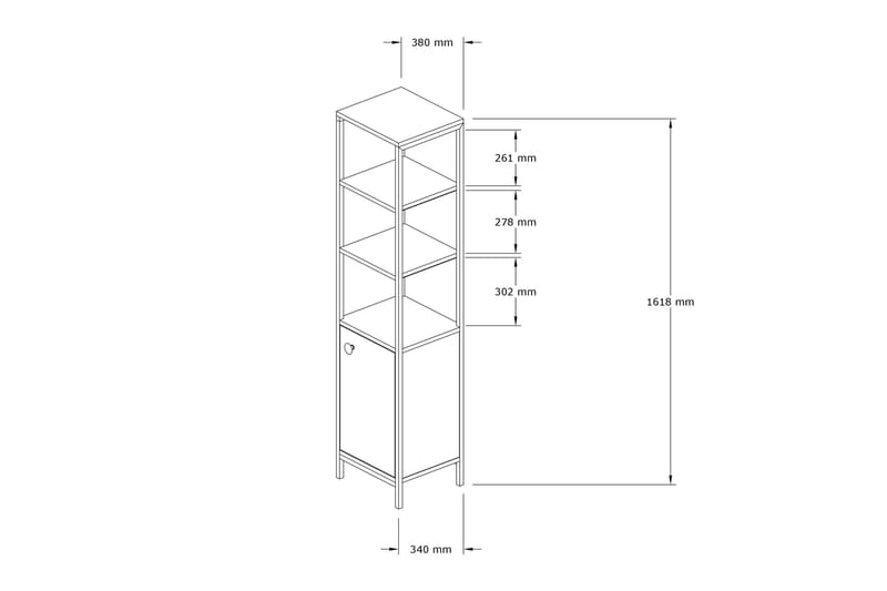 Dasaki Badrumsförvaring 162x38 cm 4 Hyllor - Blå/Antracit - Förvaring - Hyllor - Badrumshylla