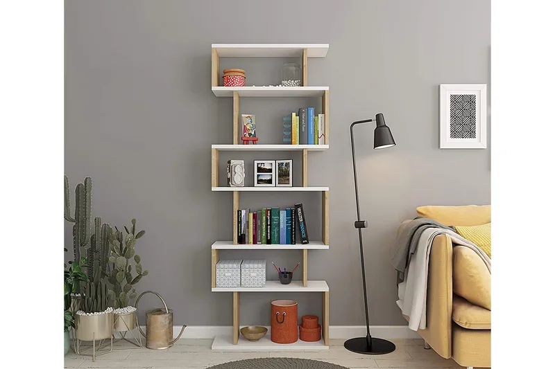 Bates Bokhylla 60 cm - Vit/Ek - Förvaring - Hyllor - Bokhylla