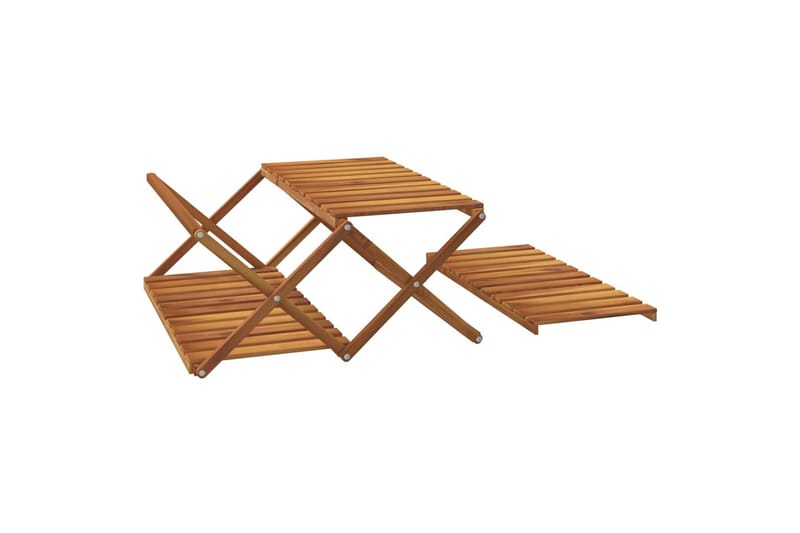 beBasic Hopfällbar hylla 3 hyllplan 70x31x63 cm massivt akaciaträ - Förvaring - Hyllor - Hyllsystem